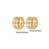 Women's Zircon Cross Goldplated Earrings New Style Simple And Elegant