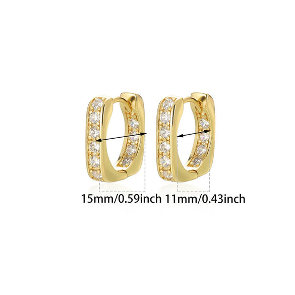 Women's Zircon Cross Goldplated Earrings New Style Simple And Elegant