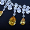 Women's Zircon Drop Pendant Necklace With Copper Electroplated Handmade Chain Elegant Fashion Jewelry