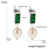 Women's Zircon Freshwater Pearl Earrings Light Luxury Geometric Electroplating