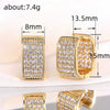 Women's Zircon Inlaid Geometric Square Light Luxury Style Earrings