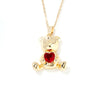 Women's Zircon Love Bear Heart Pendant Twisted Chain Necklace Fashionable With Animal Zodiac Design