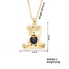 Women's Zircon Love Bear Heart Pendant Twisted Chain Necklace Fashionable With Animal Zodiac Design