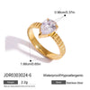 Women's Zircon Ring Stainless Steel Geometric Animal Style Electroplated Jewelry
