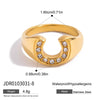 Women's Zircon Ring Stainless Steel Geometric Animal Style Electroplated Jewelry