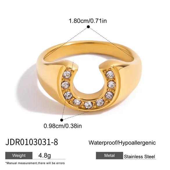 Women's Zircon Ring Stainless Steel Geometric Animal Style Electroplated Jewelry