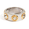 Women's Zircon Ring Stainless Steel Geometric Style Electroplated