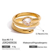 Women's Zircon Ring Stainless Steel Nonfading Light Luxury Geometric Electroplated Jewelry