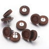 Wooden Earring Holder Cartoon Style Round Pattern Electroplated Diy Jewelry Accessories
