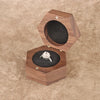 Wooden Hexagon Ring Gift Box With Flannel Lining And Window Six Sided Jewelry Packaging Box