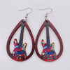 Wooden Hollow Electronic Guitar Earrings Handmade With Ushaped Drop Shape Geometric Pattern For Women
