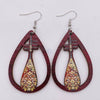 Wooden Hollow Electronic Guitar Earrings Handmade With Ushaped Drop Shape Geometric Pattern For Women
