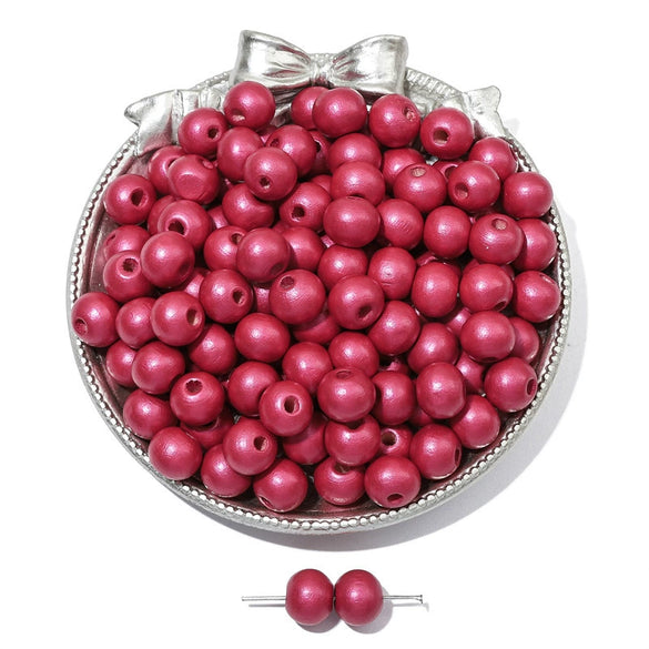 Wooden Round Beads Retro Style Spray Painted Handmade Diy Jewelry Accessories For Bracelet And Mobile Phone Chain