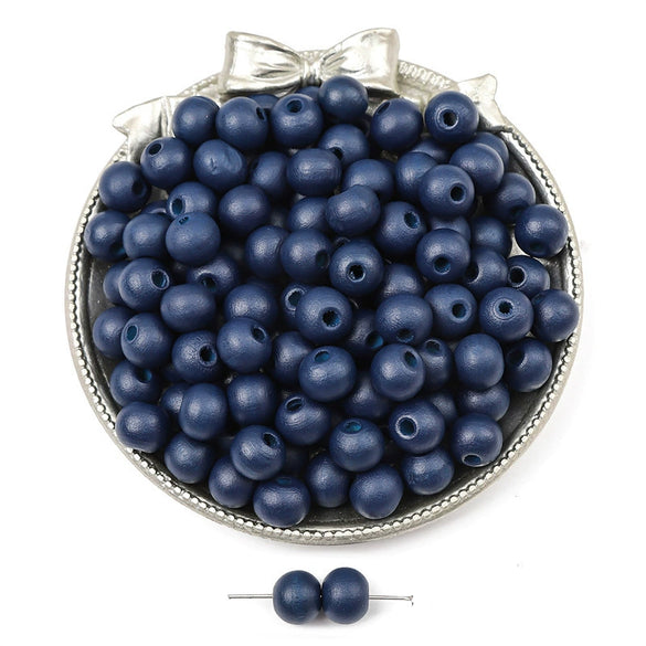 Wooden Round Beads Retro Style Spray Painted Handmade Diy Jewelry Accessories For Bracelet And Mobile Phone Chain