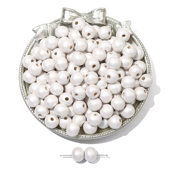 Wooden Round Beads Retro Style Spray Painted Handmade Diy Jewelry Accessories For Bracelet And Mobile Phone Chain