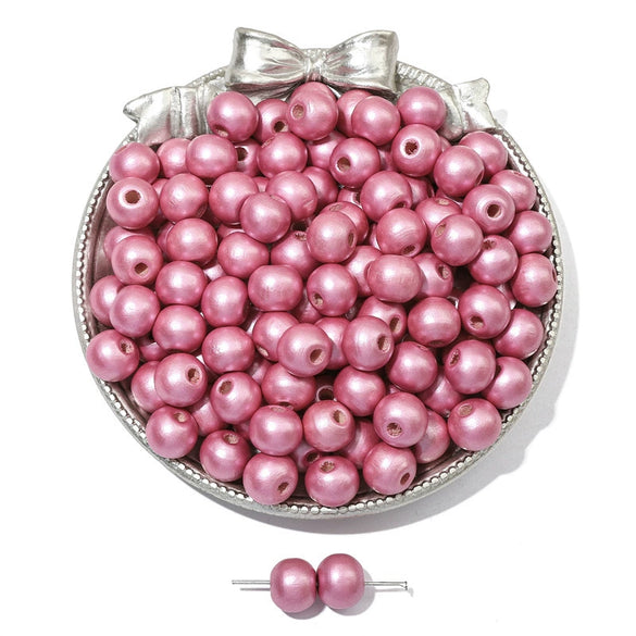 Wooden Round Beads Retro Style Spray Painted Handmade Diy Jewelry Accessories For Bracelet And Mobile Phone Chain