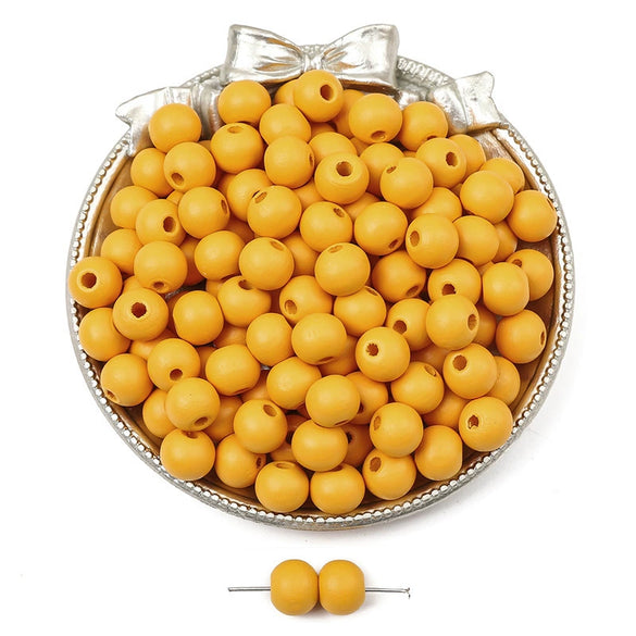 Wooden Round Beads Retro Style Spray Painted Handmade Diy Jewelry Accessories For Bracelet And Mobile Phone Chain