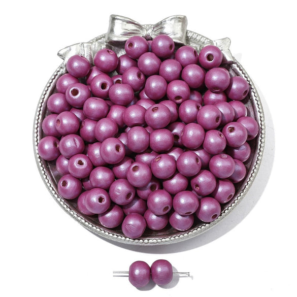 Wooden Round Beads Retro Style Spray Painted Handmade Diy Jewelry Accessories For Bracelet And Mobile Phone Chain