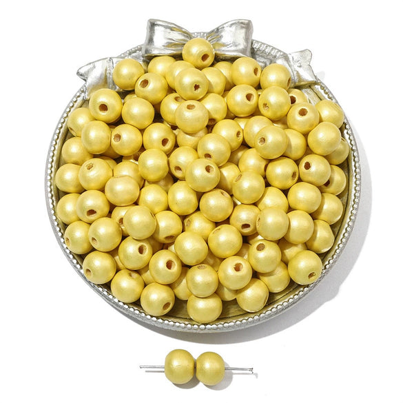 Wooden Round Beads Retro Style Spray Painted Handmade Diy Jewelry Accessories For Bracelet And Mobile Phone Chain