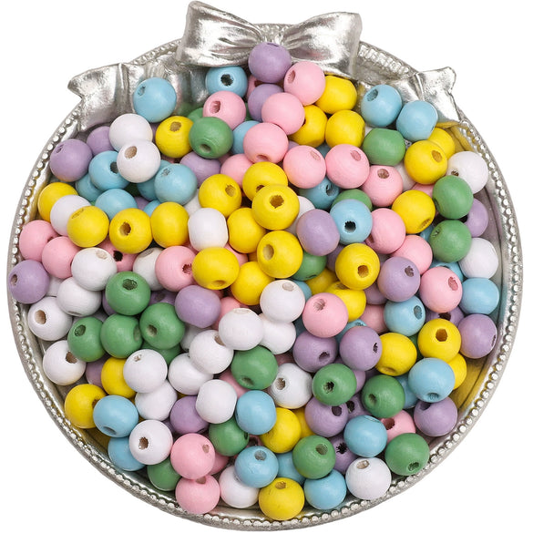 Wooden Round Beads Retro Style Spray Painted Handmade Diy Jewelry Accessories For Bracelet And Mobile Phone Chain