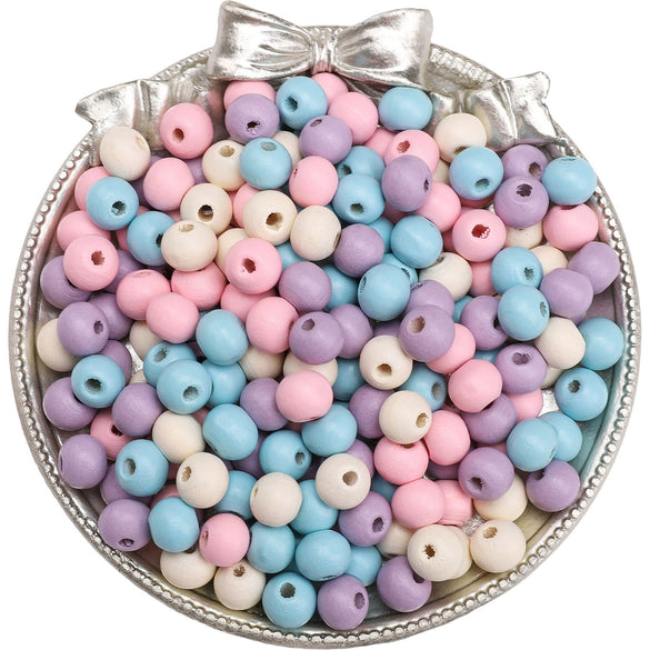 Wooden Round Beads Retro Style Spray Painted Handmade Diy Jewelry Accessories For Bracelet And Mobile Phone Chain