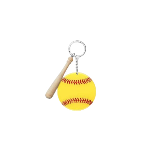 Wooden Simulation Baseball Stick Pendant Jewelry Keychain Material