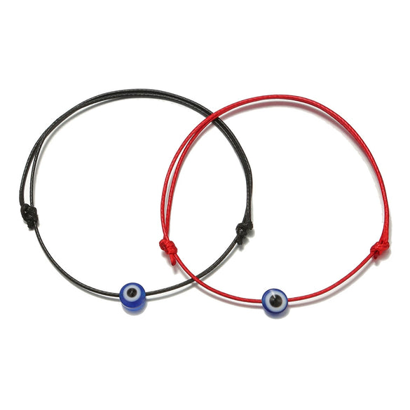 Woven Adjustable Friendship Bracelet Geometric Electroplating Red Blue Black Unisex