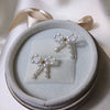 Woven Bow Natural Freshwater Rice Pearl Earrings For Women