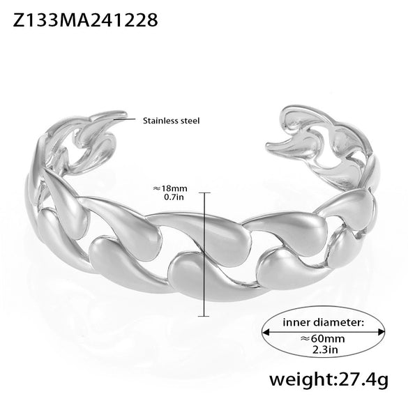 Woven Bracelet 316L Stainless Steel Geometric 18K Gold Plated