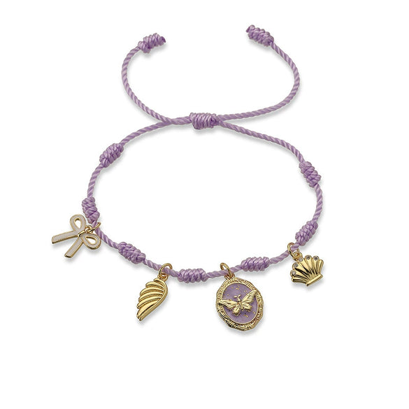 Woven Bracelets Cord Material Shells Turtles Crabs Love Geometric Electroplating Style Women's