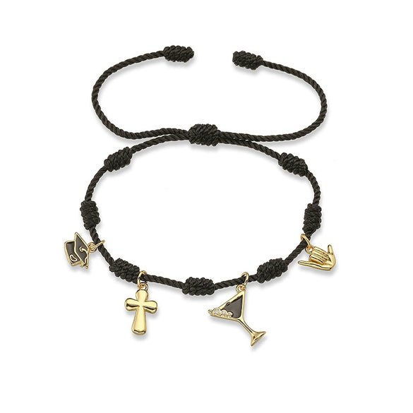 Woven Bracelets Cord Material Shells Turtles Crabs Love Geometric Electroplating Style Women's