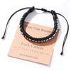 Woven Cowhide And Stainless Steel Bracelet With Geometric Pattern Unisex Fashion Style