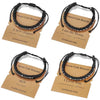 Woven Cowhide And Stainless Steel Bracelet With Geometric Pattern Unisex Fashion Style
