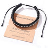 Woven Cowhide And Stainless Steel Bracelet With Geometric Pattern Unisex Fashion Style