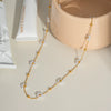Woven Flower Stainless Steel Necklace Bracelet Suit With Pvd Furnace Vacuum Real Gold Plating Minimalist Style Jewelry