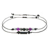 Woven Handmade Beaded Stone Bracelet With Cylindrical Amethyst Tiger Eye Rose Quartz Black Gallstone Black Agate For Couple Friendship