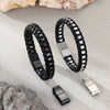 Woven Stainless Steel Geometric Spliced Bracelet With Magnetic Clasp Electroplated Fashion Bracelet For Women