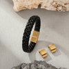Woven Stainless Steel Geometric Spliced Bracelet With Magnetic Clasp Electroplated Fashion Bracelet For Women