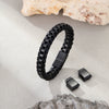 Woven Stainless Steel Geometric Spliced Bracelet With Magnetic Clasp Electroplated Fashion Bracelet For Women