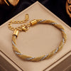 Woven Two Color Titanium Steel Geometric Design Electroplated Unisex Bracelet Mesh Jewelry