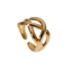 Woven Winding Cross Stainless Steel Ring With Electroplating Geometric Design Simple Cold Style Open Ring For Women