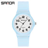 Wrist Watch Tpu Strap Abs Case Acrylic Mirror Round Dial For Female High School Students Leisure Style