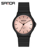 Wrist Watch Tpu Strap Abs Case Acrylic Mirror Round Dial For Female High School Students Leisure Style