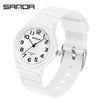 Wrist Watch Tpu Strap Abs Case Acrylic Mirror Round Dial For Female High School Students Leisure Style