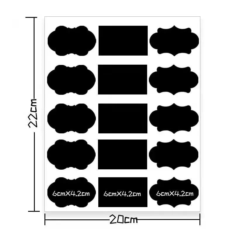 Writable Removable Pvc Waterproof Blackboard Paste Label Sticker