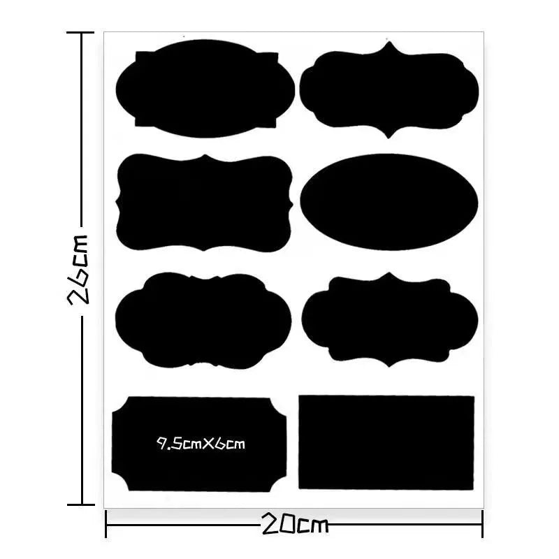 Writable Removable Pvc Waterproof Blackboard Paste Label Sticker