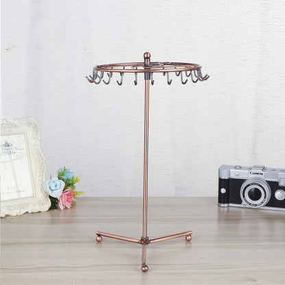 Wrought Iron Jewelry Display Stand Rotating Necklace Storage Rack Hanging Earrings Jewelry Stand  Wholesale