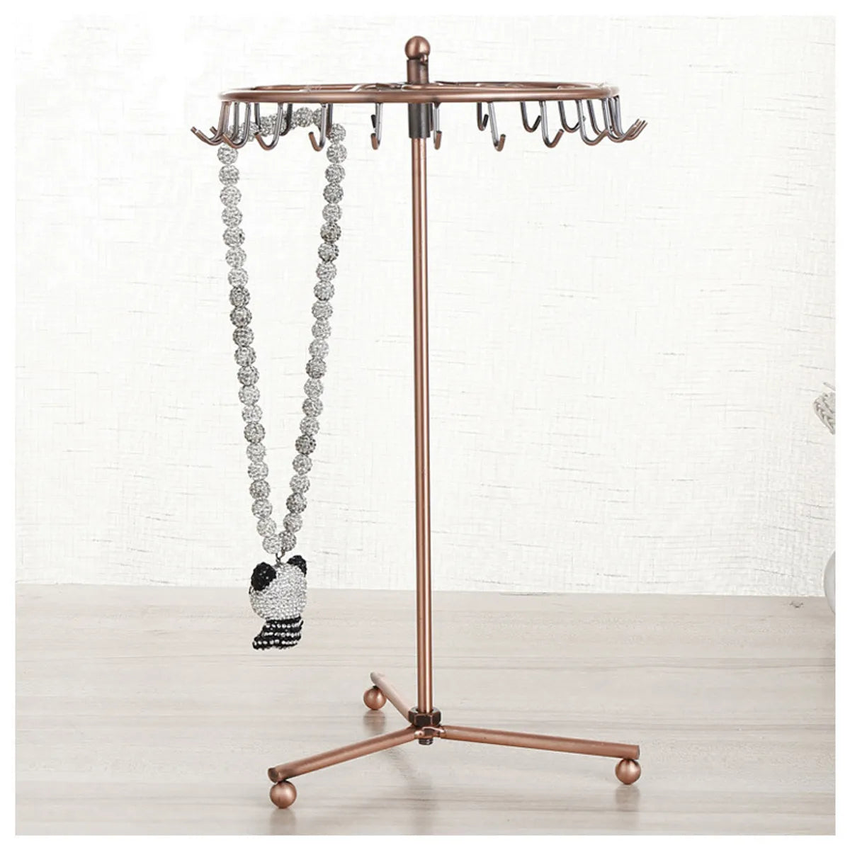 Wrought Iron Jewelry Display Stand Rotating Necklace Storage Rack Hanging Earrings Jewelry Stand  Wholesale