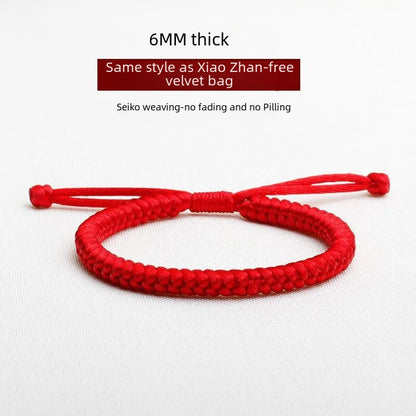 Xiao Zhan'S  Diamond Knot Bracelet Red Rope Bracelet Men'S And Women'S Hand-Woven Couple'S Lucky Delivery For The Year Of Birth