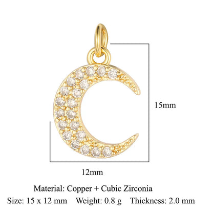 1 Piece Copper Zircon 18K Gold Plated Sun Star Eye